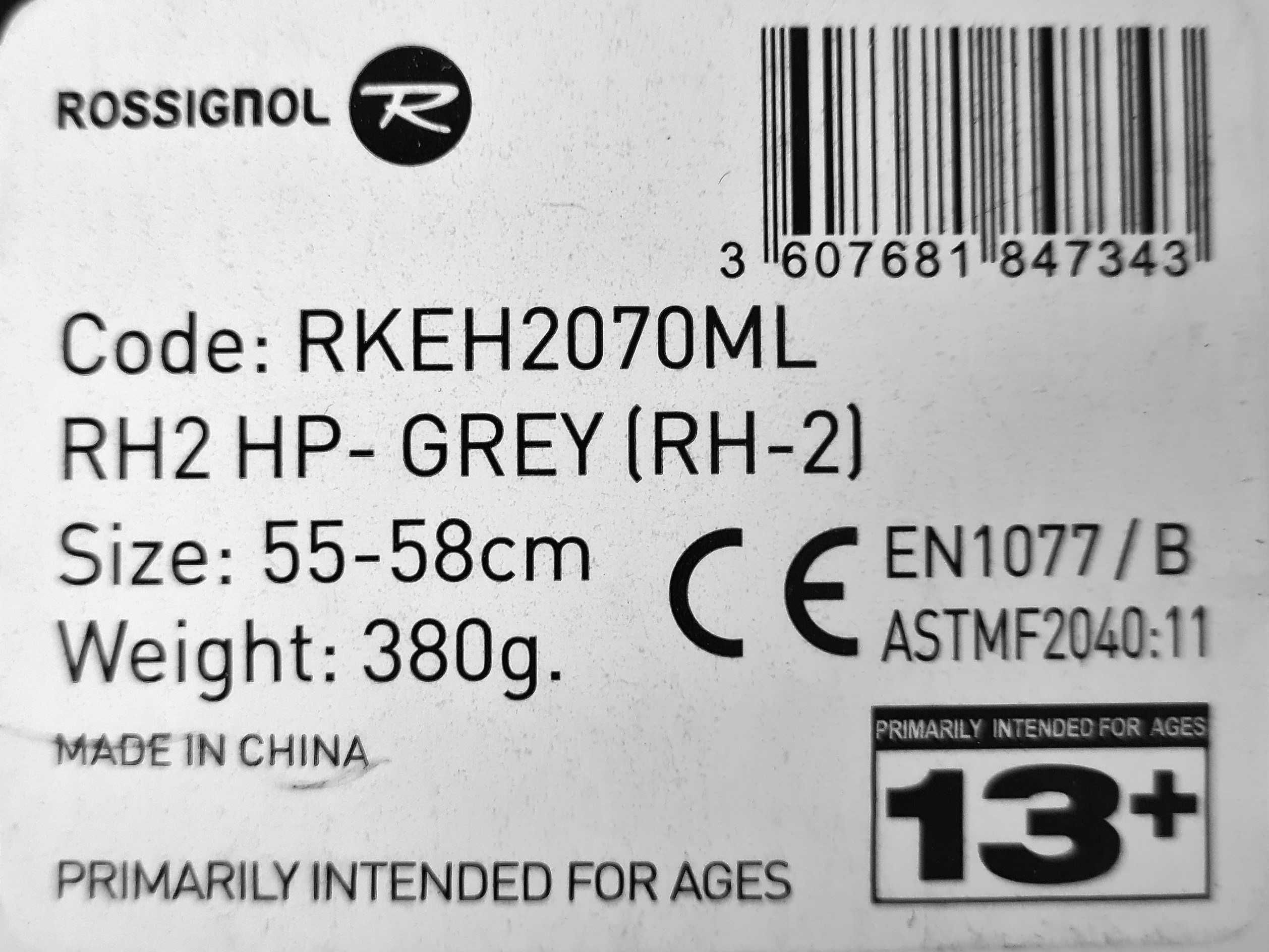 Kask ROSSIGNOL RH2 HP-Grey rozm. 55-58 + pokrowiec