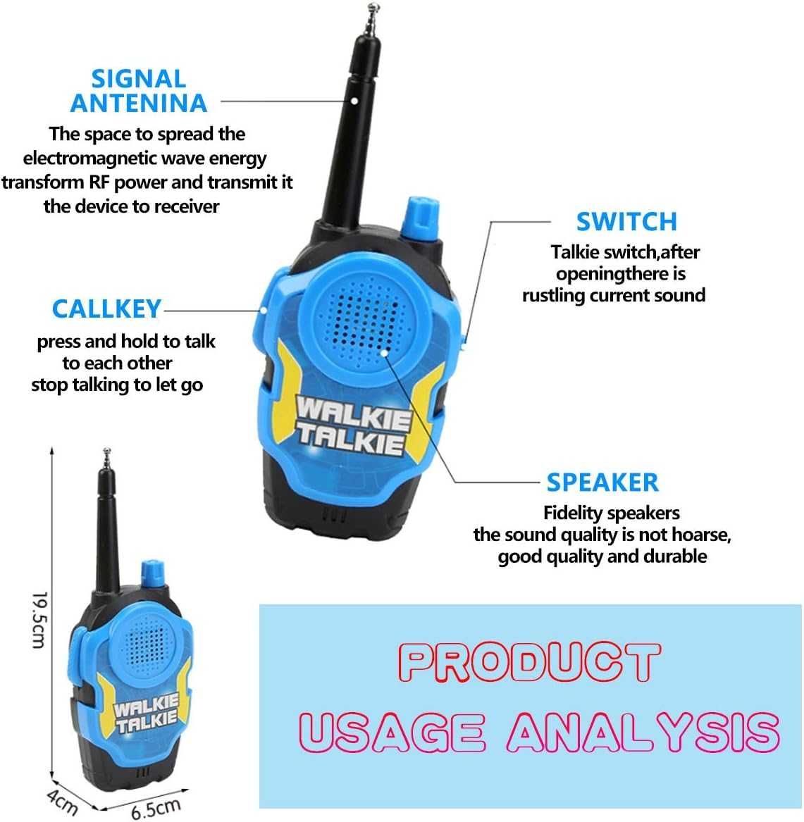 Krótkofalówka WALKIE TALKIE dla dzieci 2 sztuki ZABAWKA B115