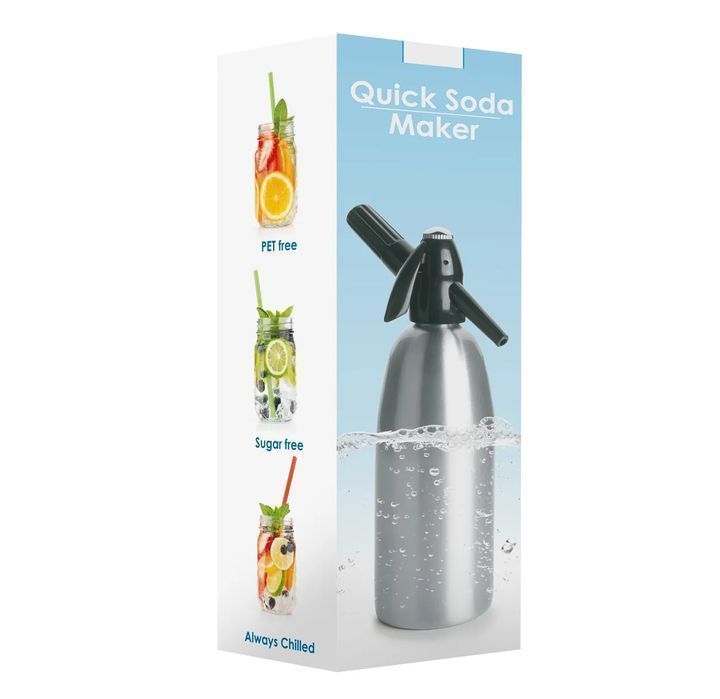 Saturator syfon do wody sodowej gazowanej kolor srebrny 1L
