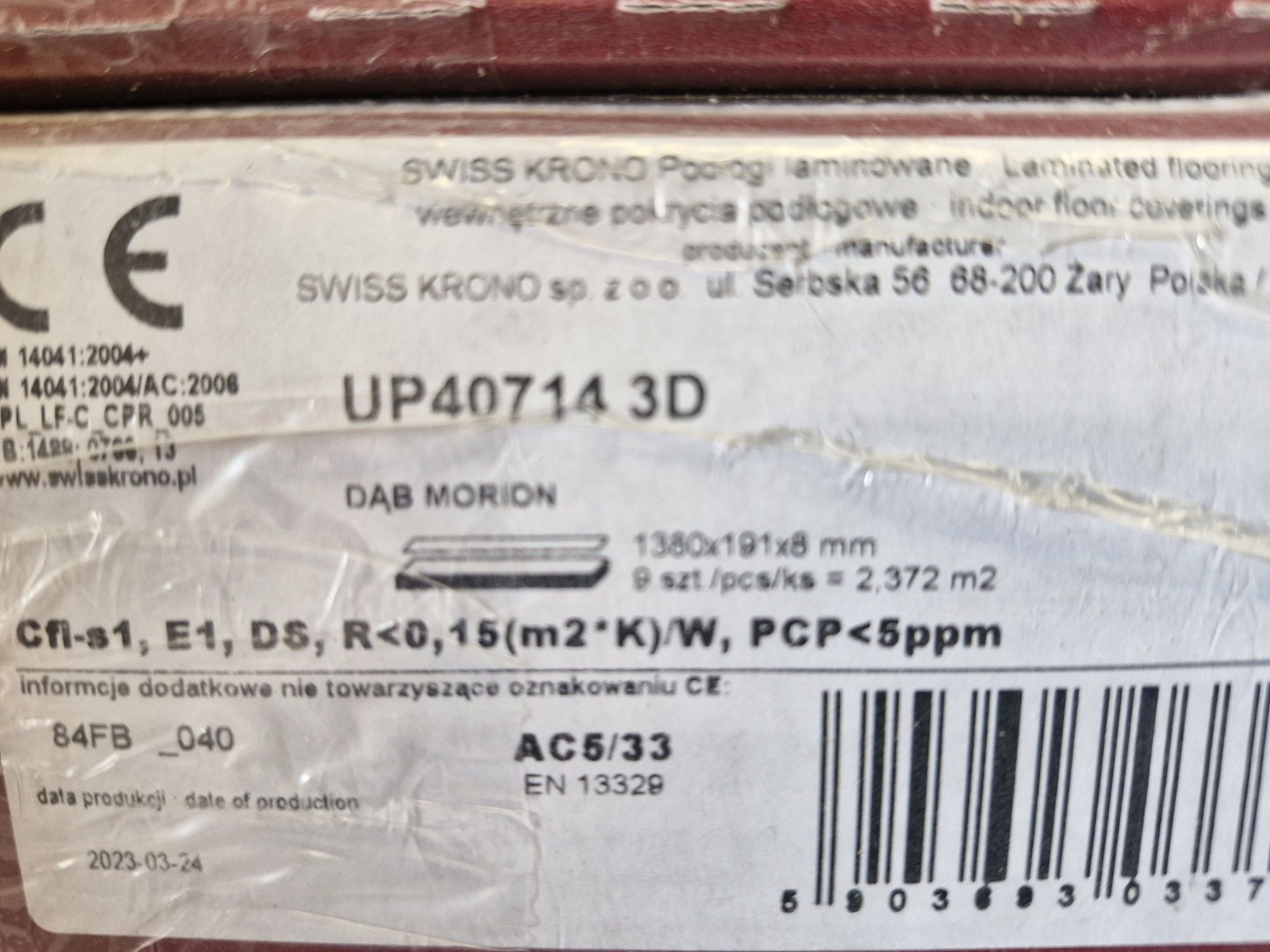 Panele podłogowe AC4 AQUA STOP dąb morion UP 40714 3D swis