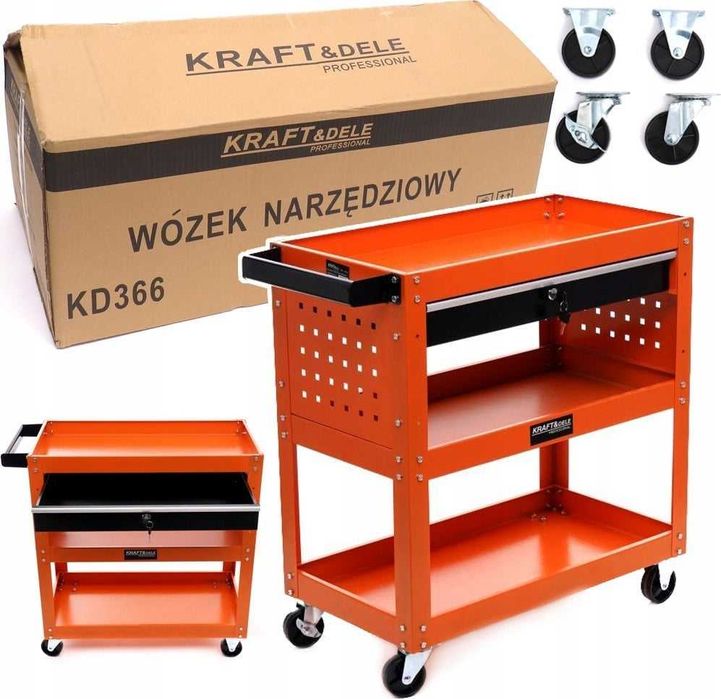 Szafka Wózek Zestaw Warsztatowy Narzędziowy Skrzynka Kraft Szuflada *
