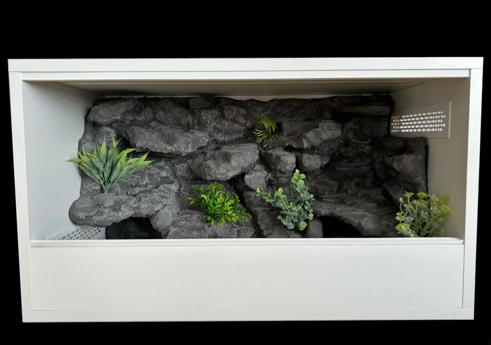 Terrarium dla gekona, agamy, węża, terrarium ze ścianką strukturalną