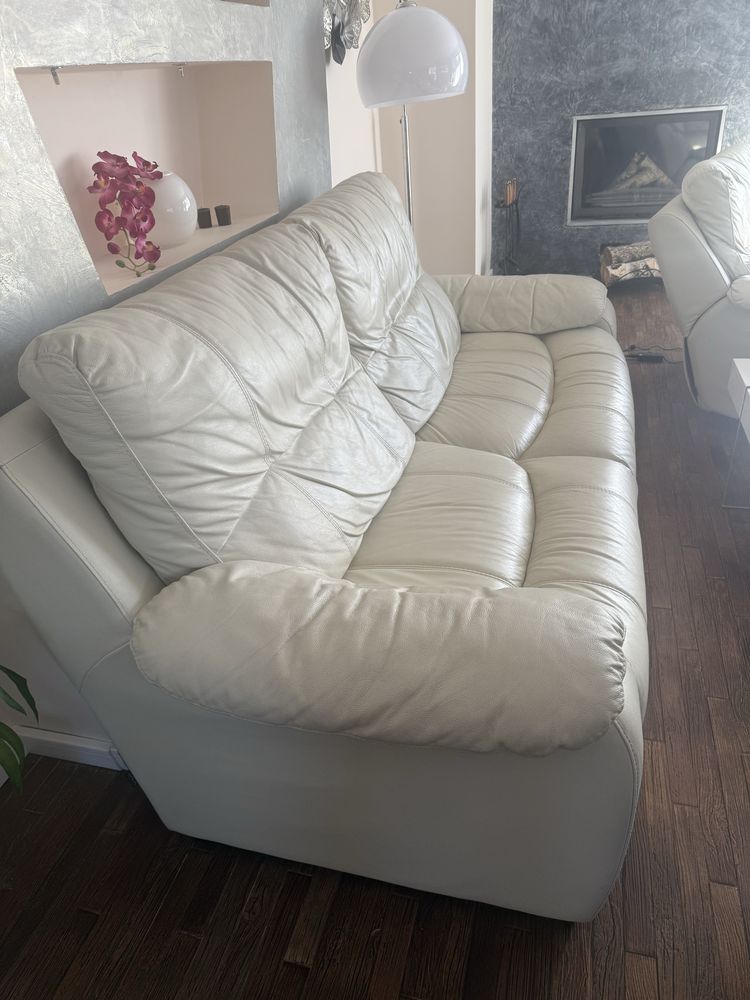 Komplet wypoczynkowy ze skóry Gala