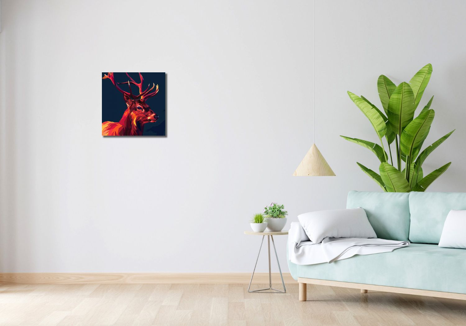 Obraz 40x40cm Jeleń w Geometrii