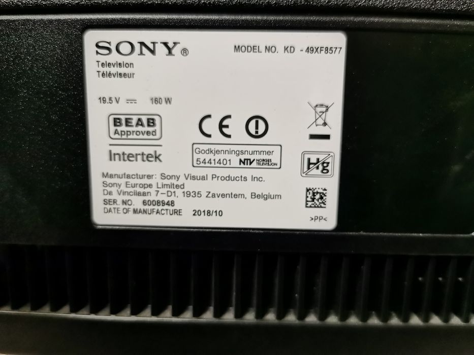 49" Sony 100hz Android 4K Smart Tv wifi LED  telewizor dvbt2 hevc