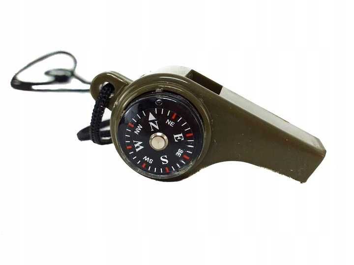 Gwizdek z kompasem I termometrem survivalowy militaarny wojskowy góry