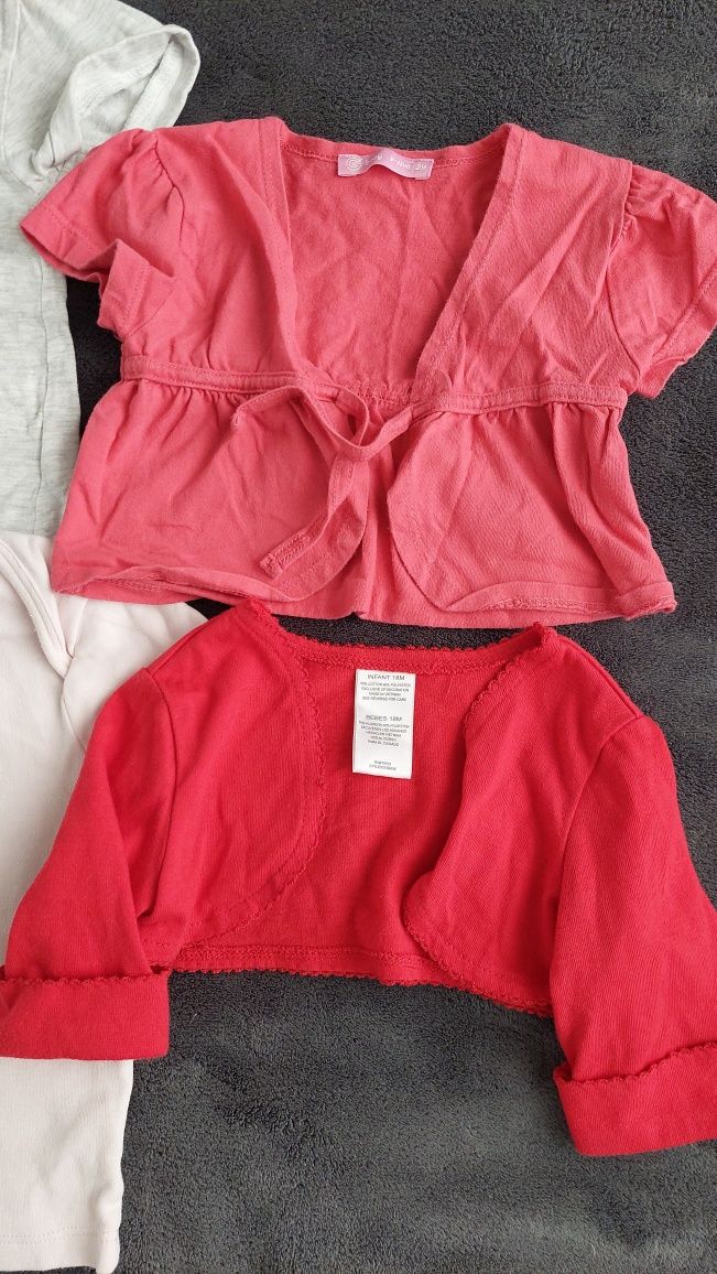 8szt bluzki koszulki T-shirt krótki rękaw całość 74-80