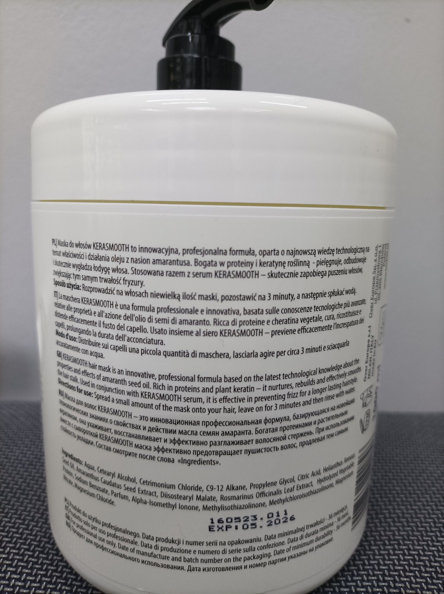 Maska do włosów kerasmoth 1000ml Lecher professional