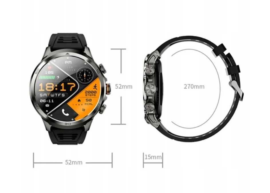 H19 Smart Watch 4G: Kamera 190°, AMOLED i Android 8.1 NFC ttst1448