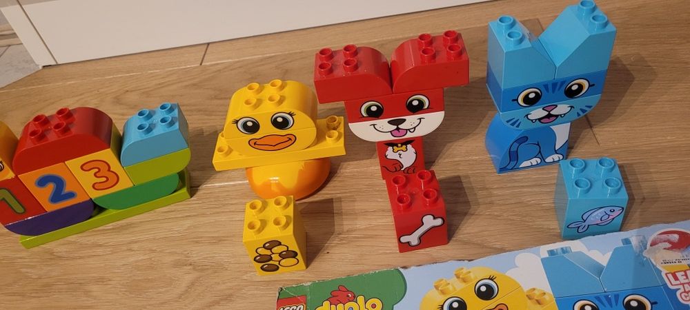 Lego duplo 2 zestawy dla dzieci zwierzęta i gąsienica