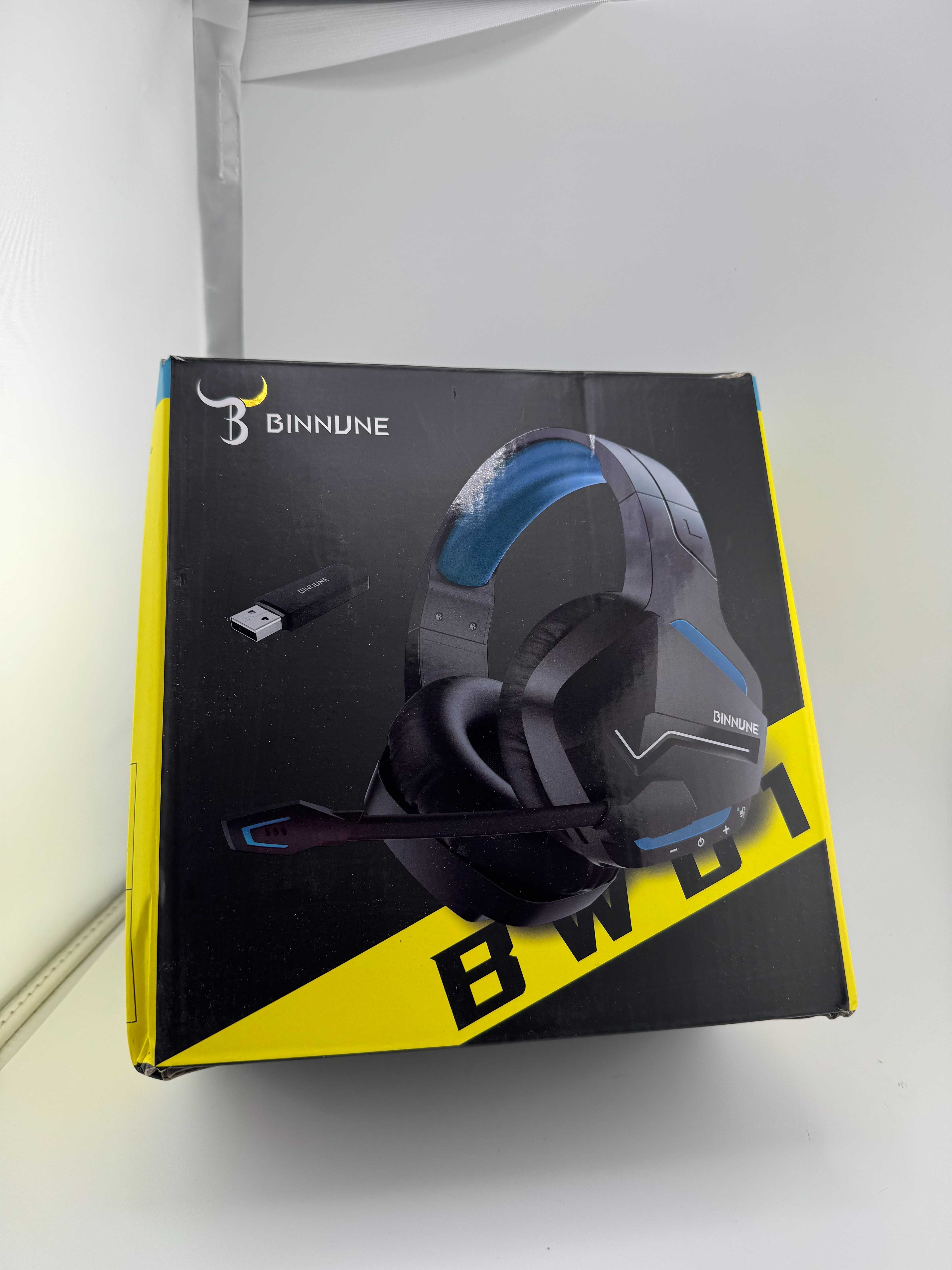 Słuchawki Binnune 2,4GHz PS5 PS4 PC Switch Bluetooth 5.3 z mikrofonem