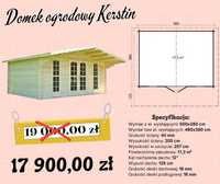 Drewniany domek letniskowy ogrodowy Kerstin 17,3 m2 PROMOCJA