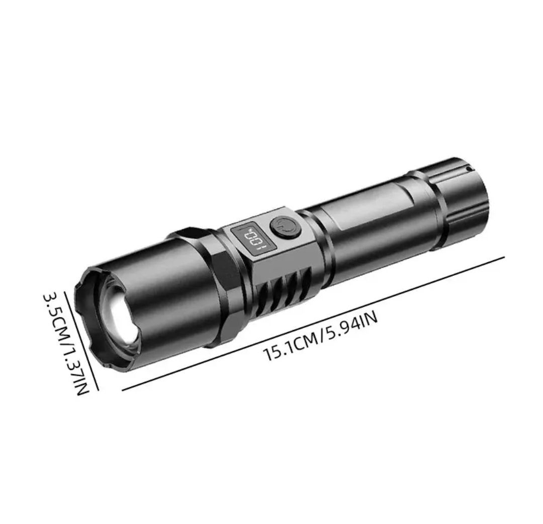 Latarka Led HP100 Mega Zoom - ładowanie USB