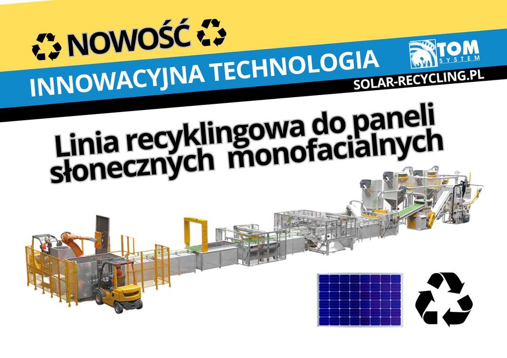 Linia recyklingowa recykling do paneli fotowoltaicznych słonecznych