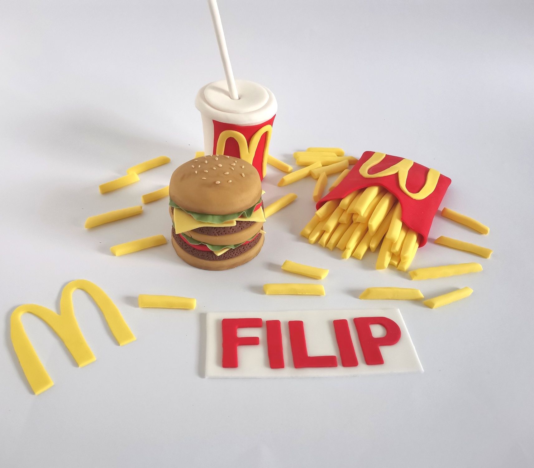 Zestaw McDonald z masy cukrowej