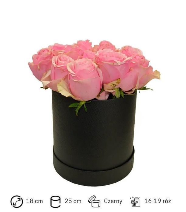 Kwiatowy prezent Flower Box nowy średni fi 16 - do własnej kompozycji