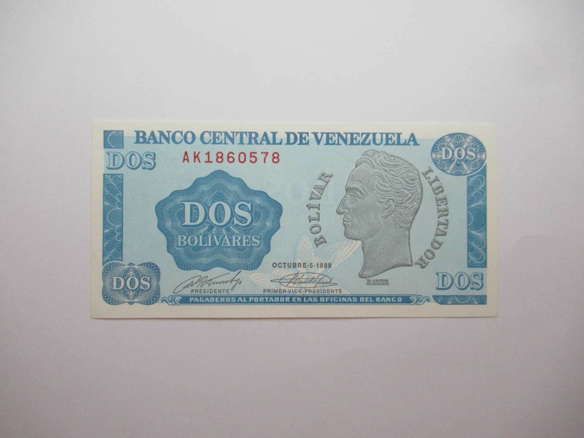 Banknot 2 boliwary 1989 Wenezuela