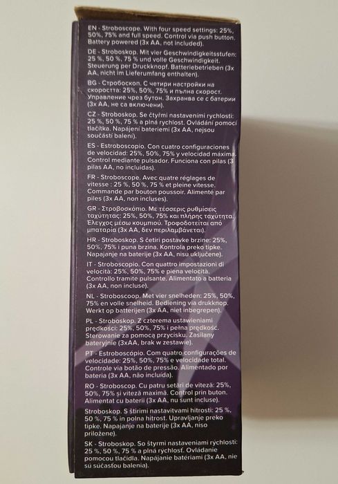 Stroboskop dyskotekowy LED biały 3 TRYBY prędkości zasilanie bateriami
