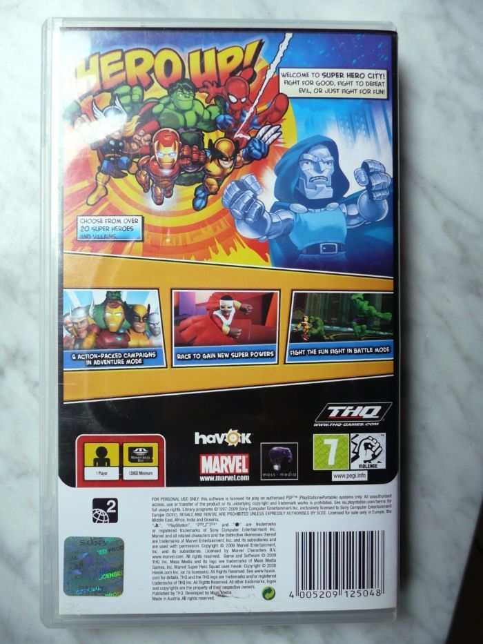 marvel SUPER HERO SQUAD psp gra