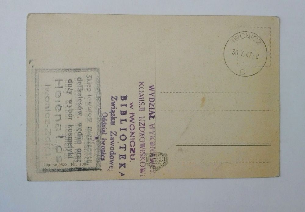 Pocztówka Pozdrowienia z Iwonicza, 1947 rok