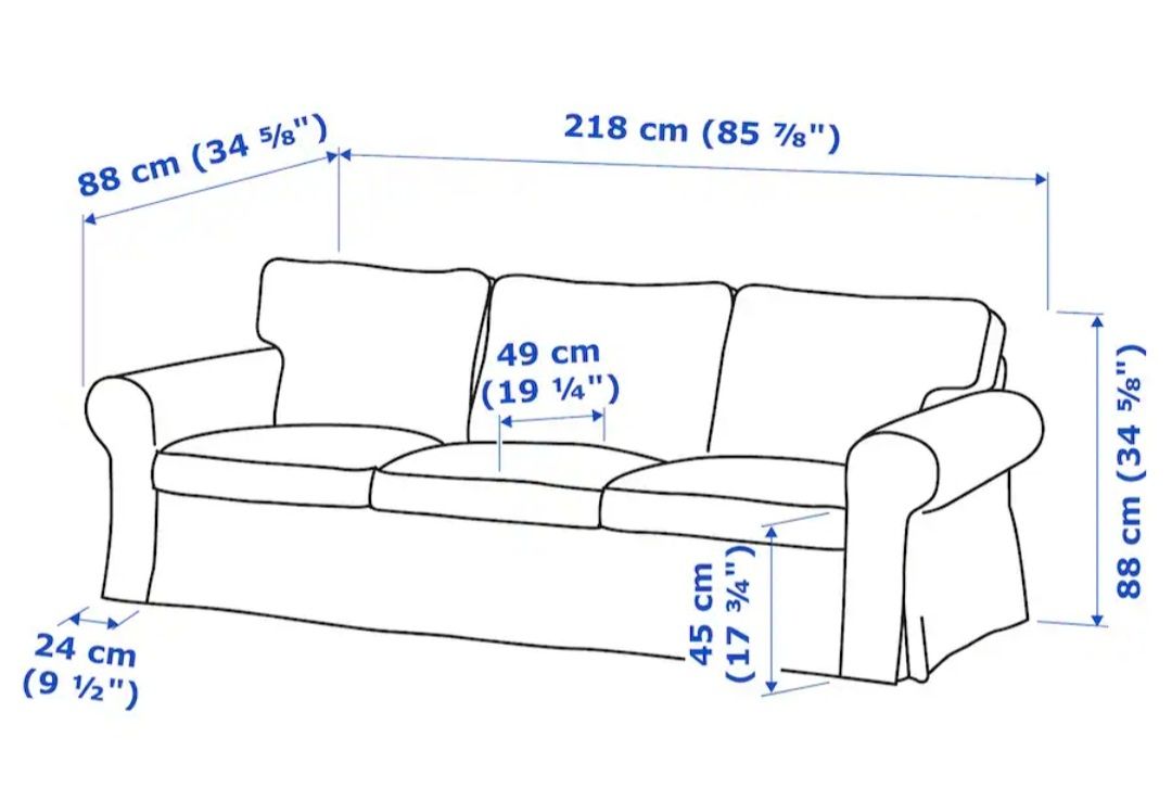 Sofá 3 lugares ikea