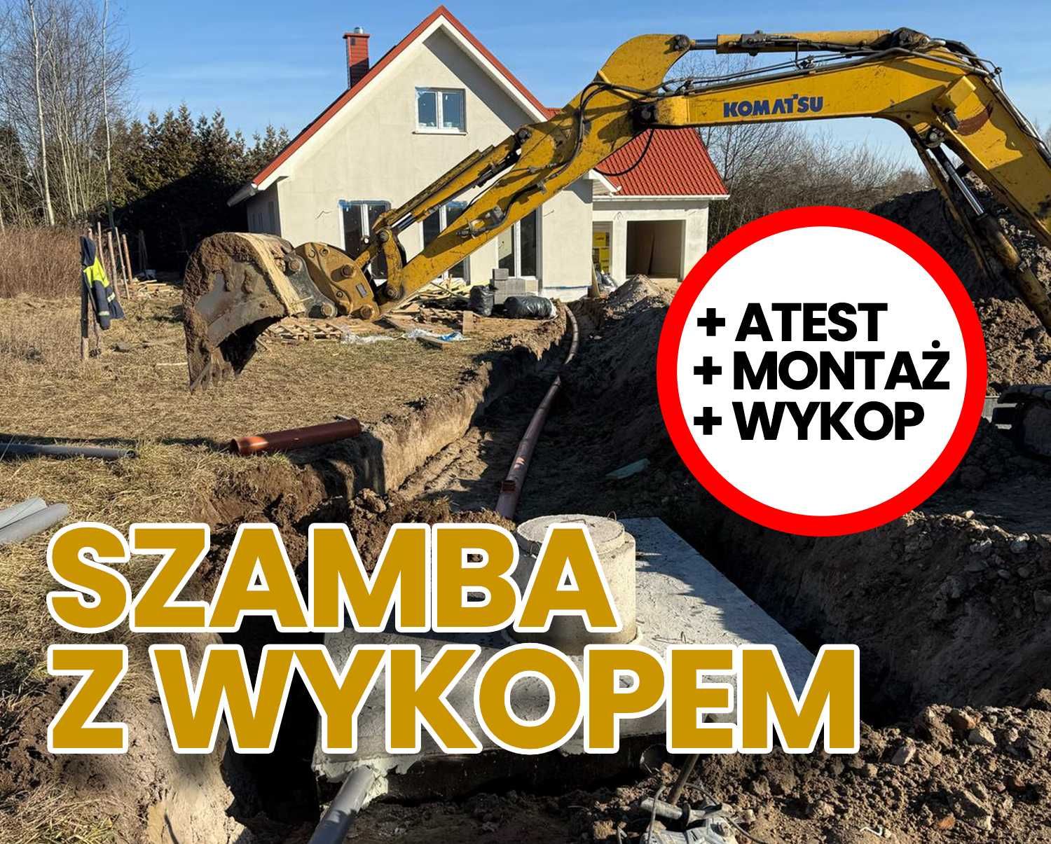 Szambo z WYKOPEM Zbiornik Betonowy Zbiorniki na Szamba Wodę Deszczówkę