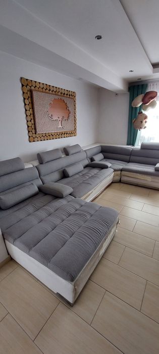 Narożnik U szaro biały modułowy