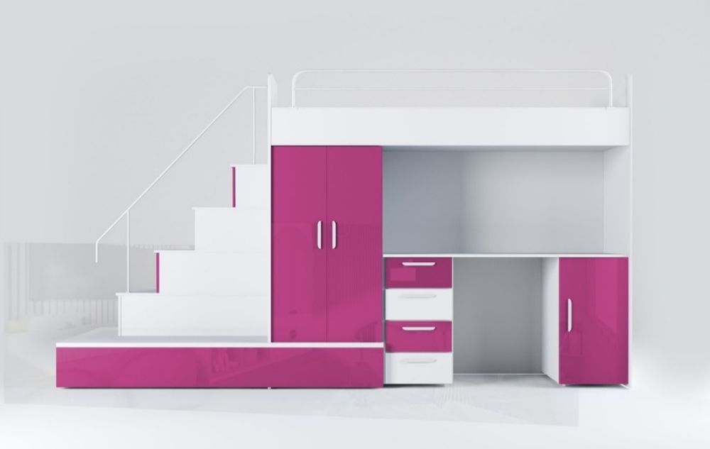 Łóżko piętrowe dziecięce różowe
