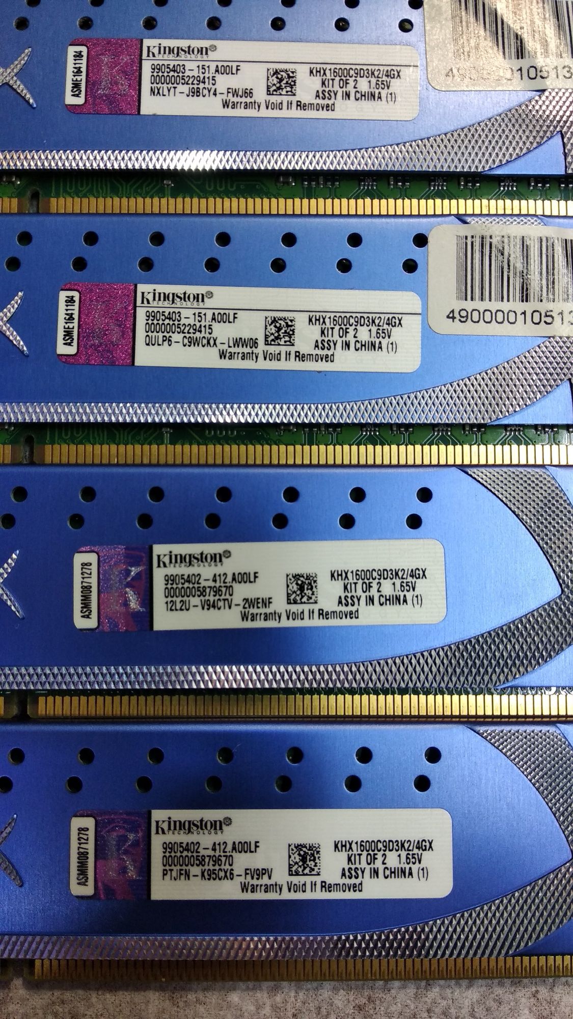 Оперативна пам'ять DDR 3 Kingston 8 GB 4x2Gb 1600MHz