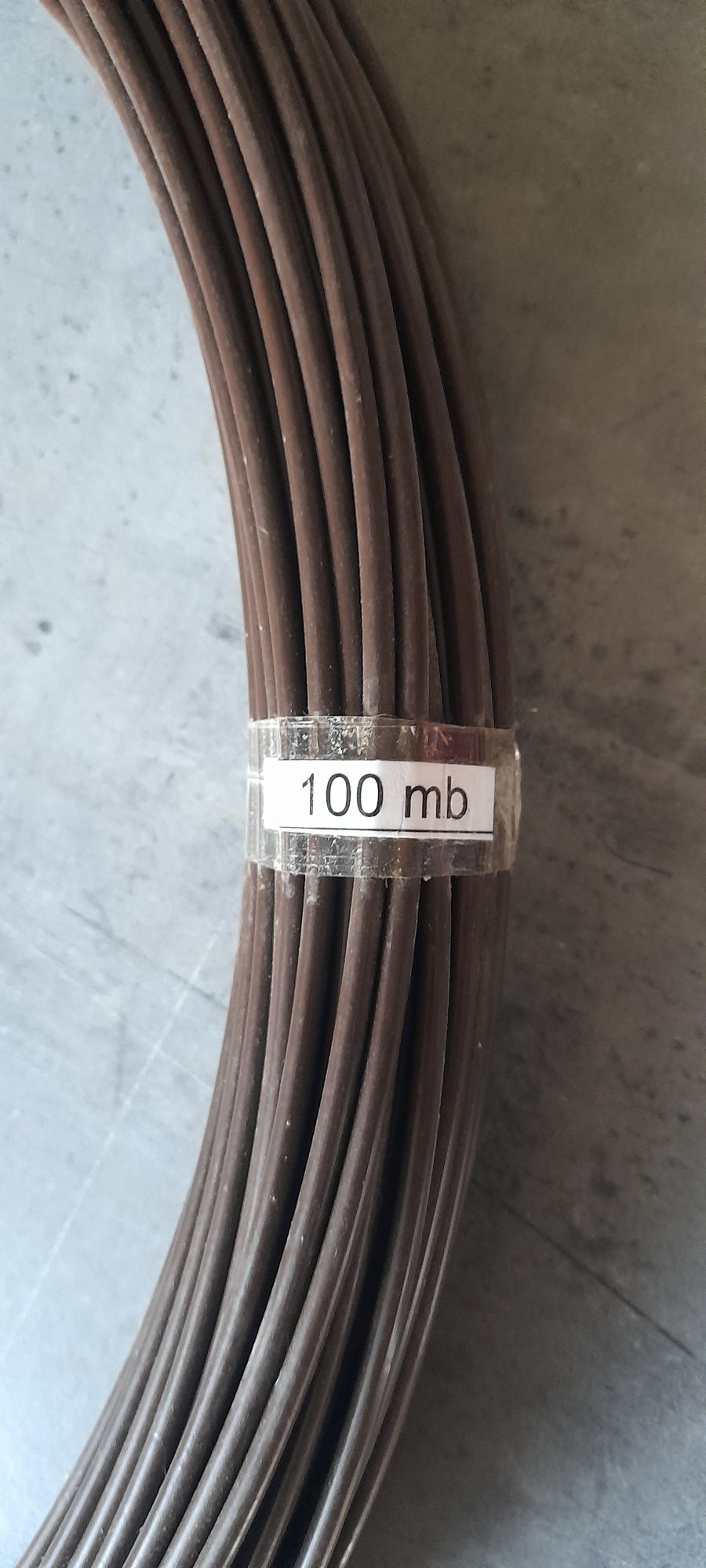 drut ocynkowany powlekany pcv naciągowy brązowy fi2,5/3,6 mm ral8017