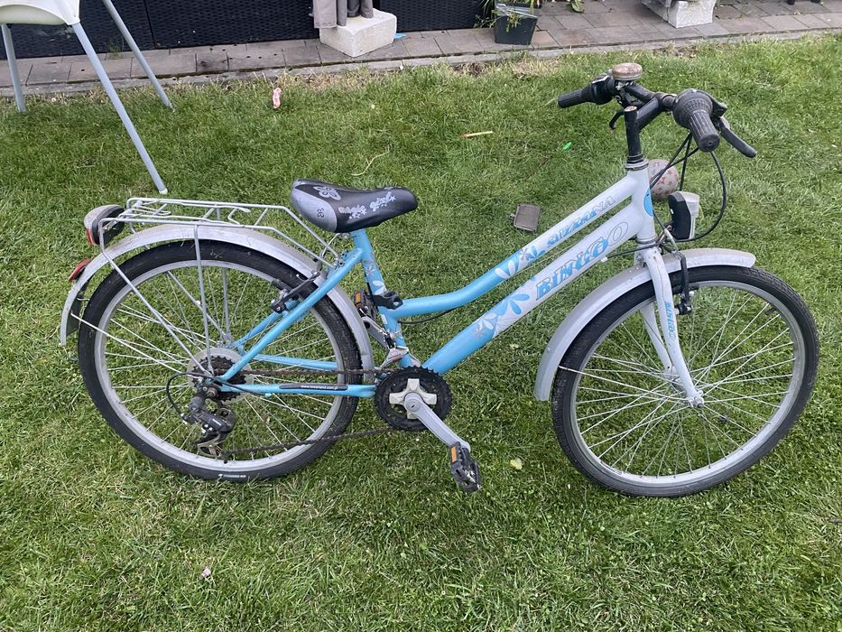 Rower dziewczęcy Bingo Suzana 24” – Shimano, bagażnik, sprawny