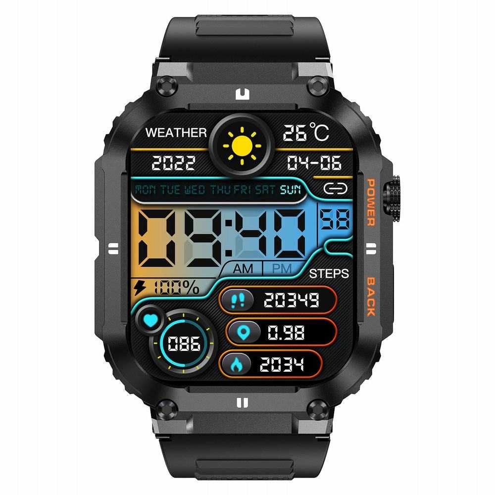 SMARTWATCH GRAVITY GT6-1 Srebny - Czarny Pasek Silikonowy