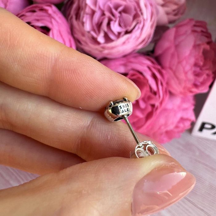 Сережки пусети пандора оригінал, нові сяючі сережки пандора, серьги