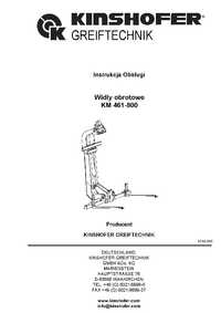 Instrukcja obsługi i konserwacji KINSHOFER KM 461-800