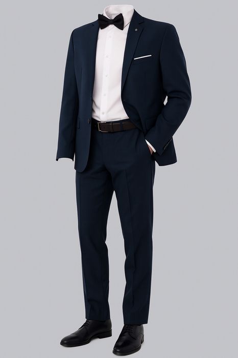 Nowy męski granatowy garnitur