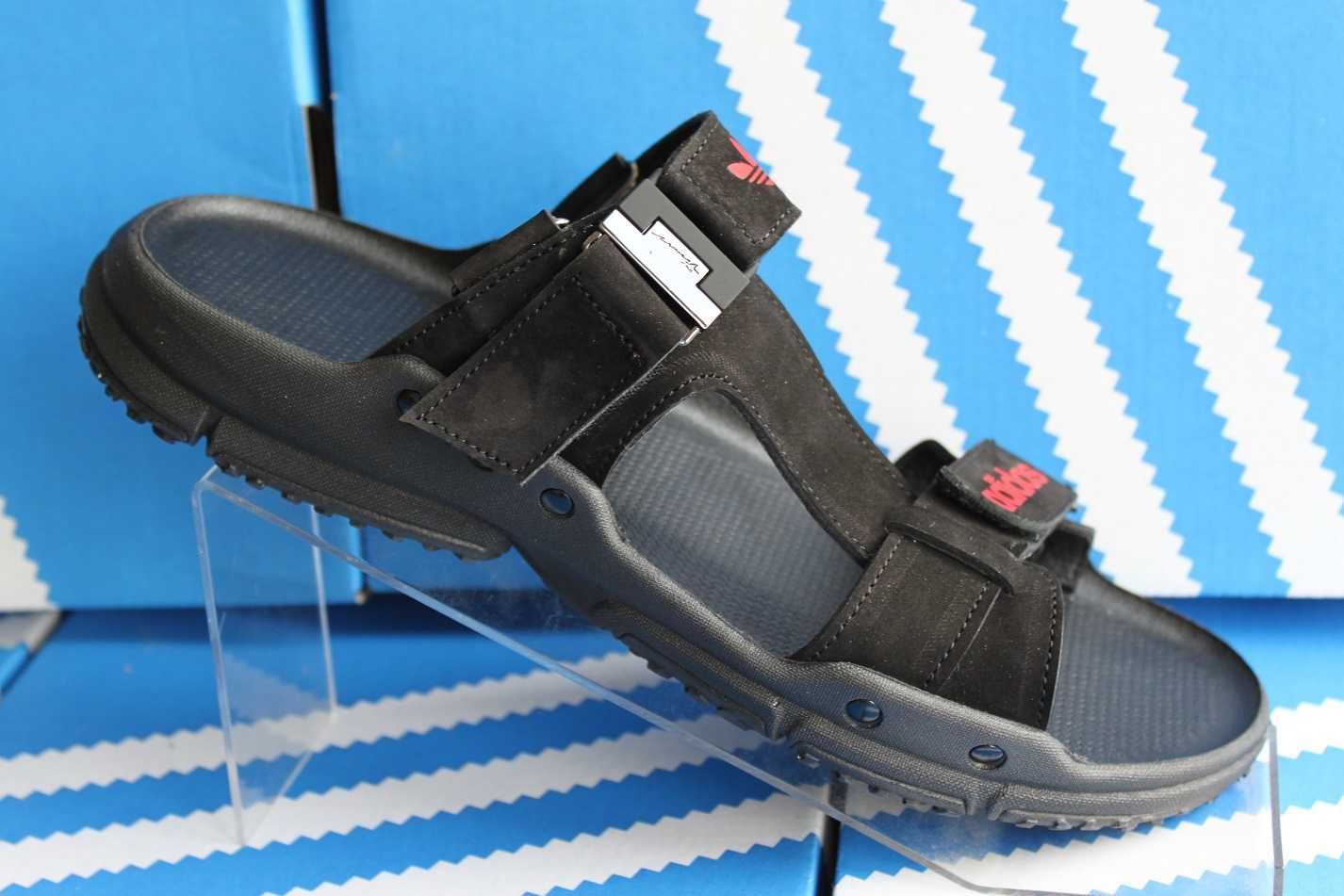 Adidas — сандали босоножки босоніжки сабо шлёпанцы (код:19-4чер.нубук)