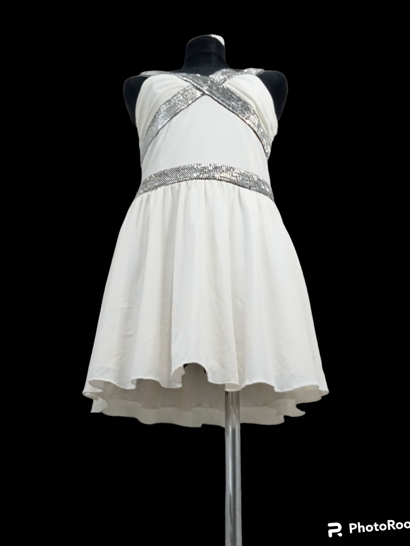 Biała letnia sukienka vintage Gina Tricot M mini