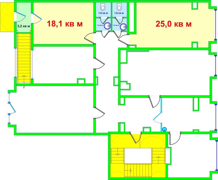 18 м2 окремий вхід кабінет з водою Метро Мінська Тимошенка Лук'яненка