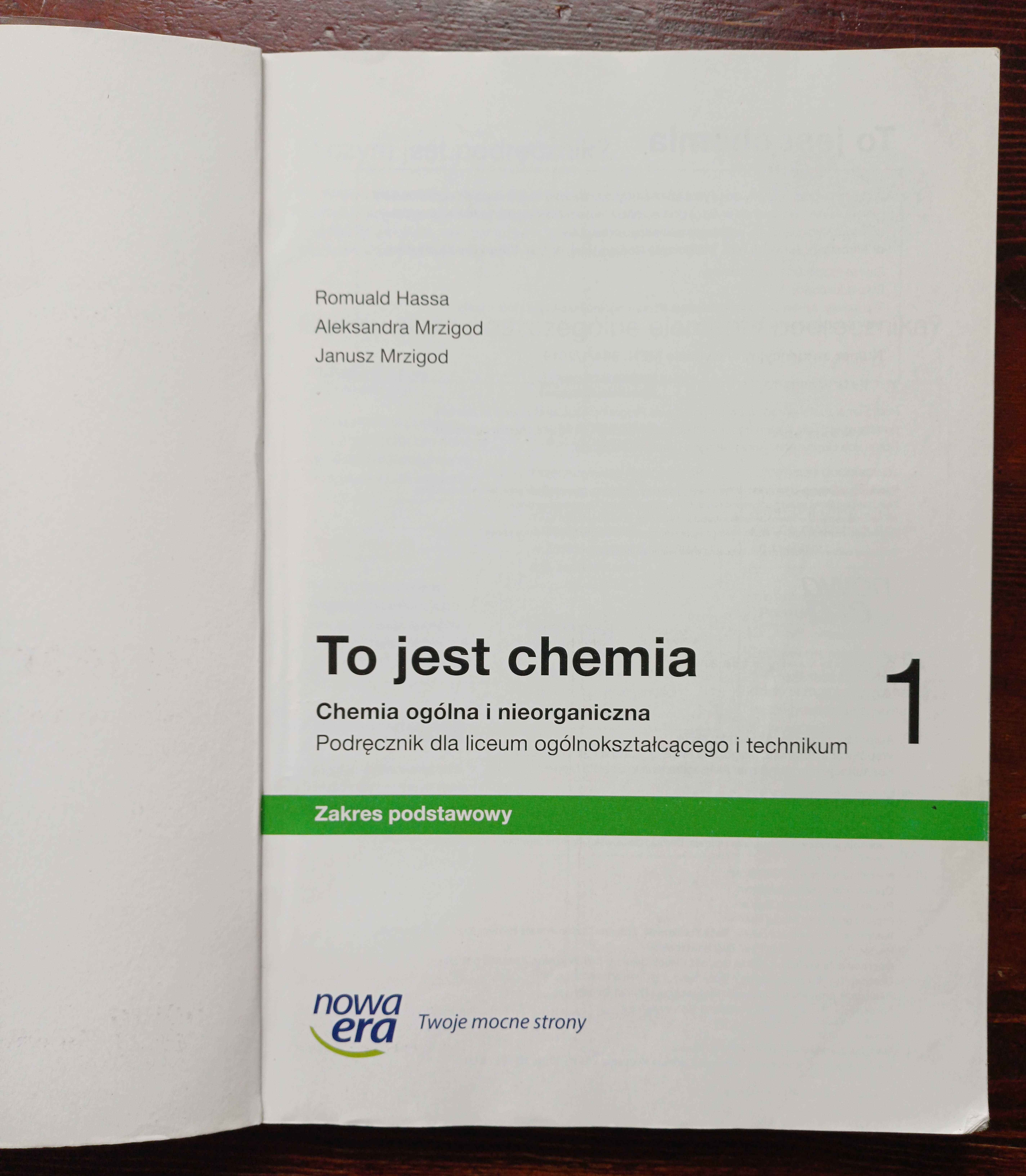 To jest chemia 1. Podręcznik. Zakres podstawowy.