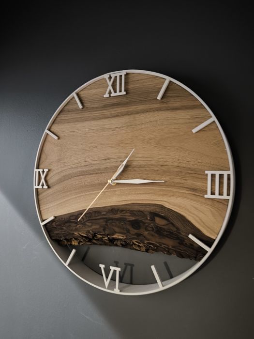 Zegar loft , drewno orzech 40cm