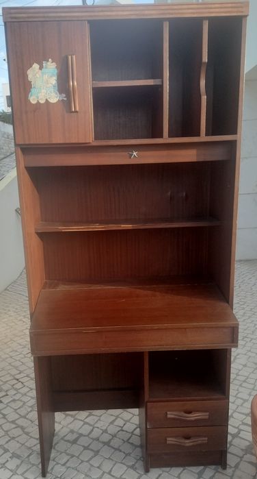 Movel escrivaninha usado castanho escuro
