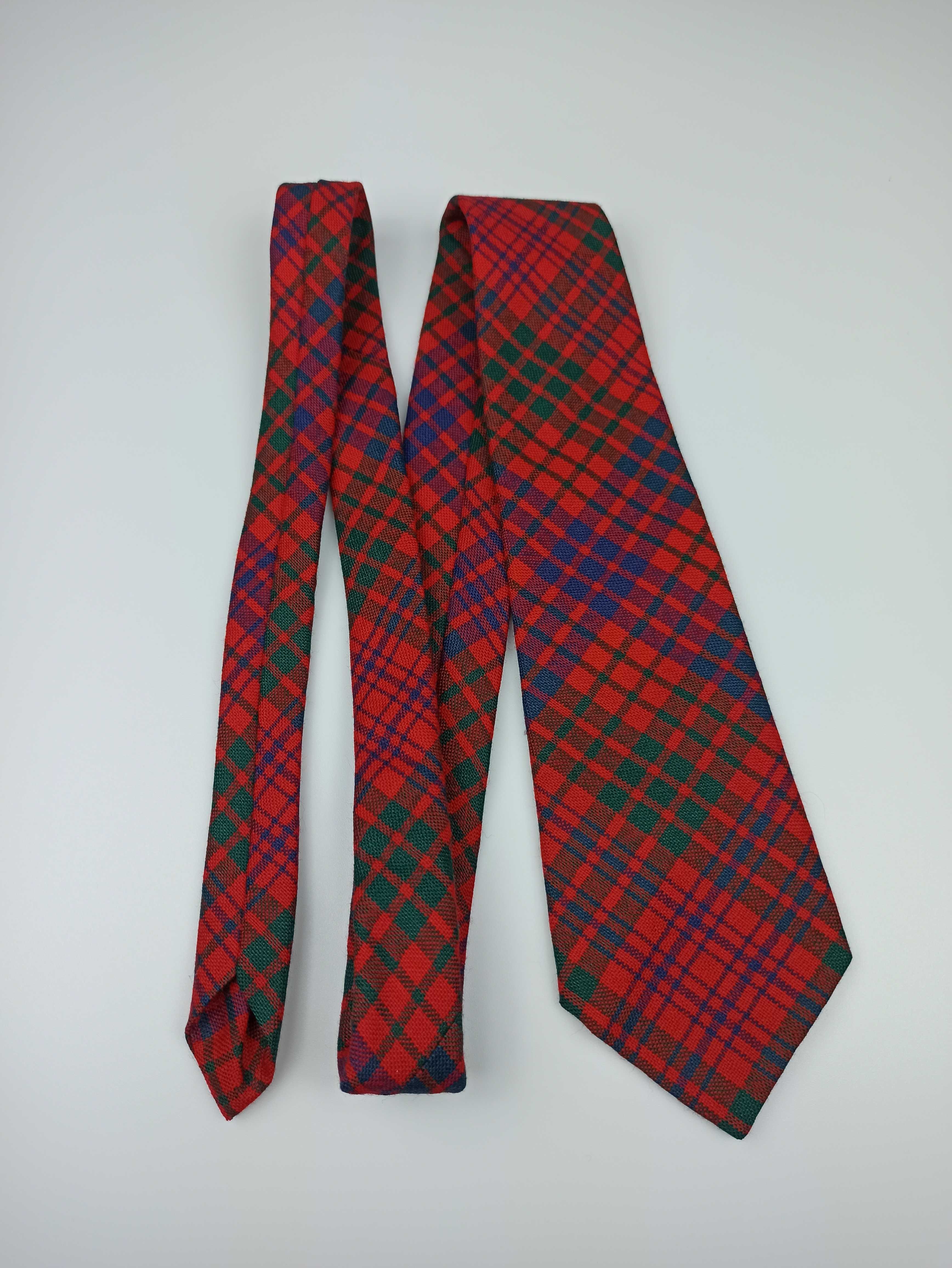 Ingles Buchan czerwony szkocki wełniany krawat tartan wel09