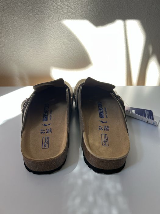 Birkenstock Boston коричневі, 37 розмір (замшеві шльопанці)