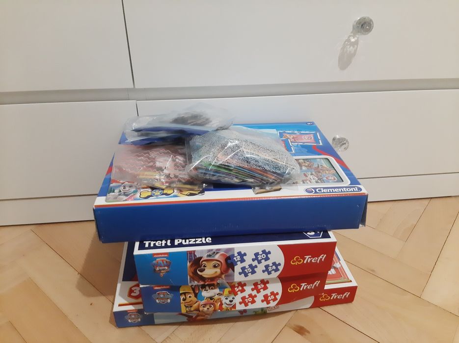 Puzzle i karty Psi Patrol duży zestaw