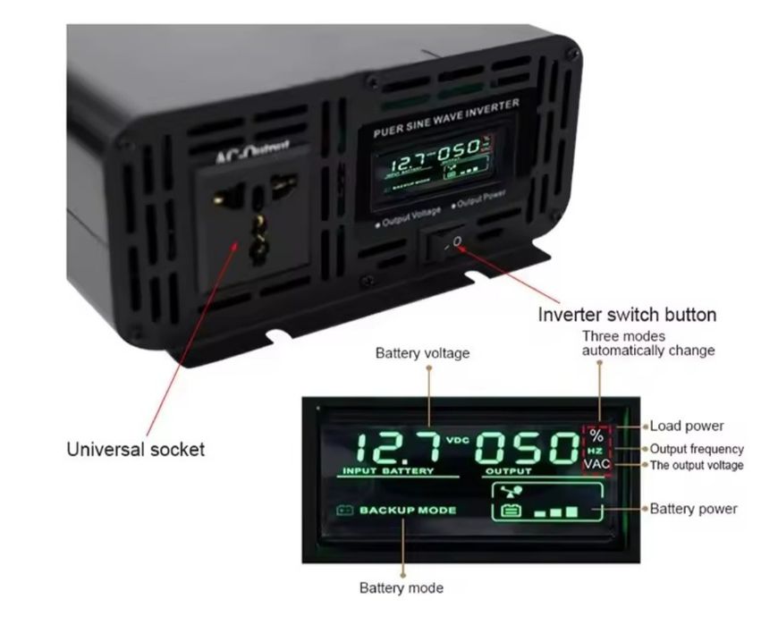 Inversor de corrente DC12v para AC220v