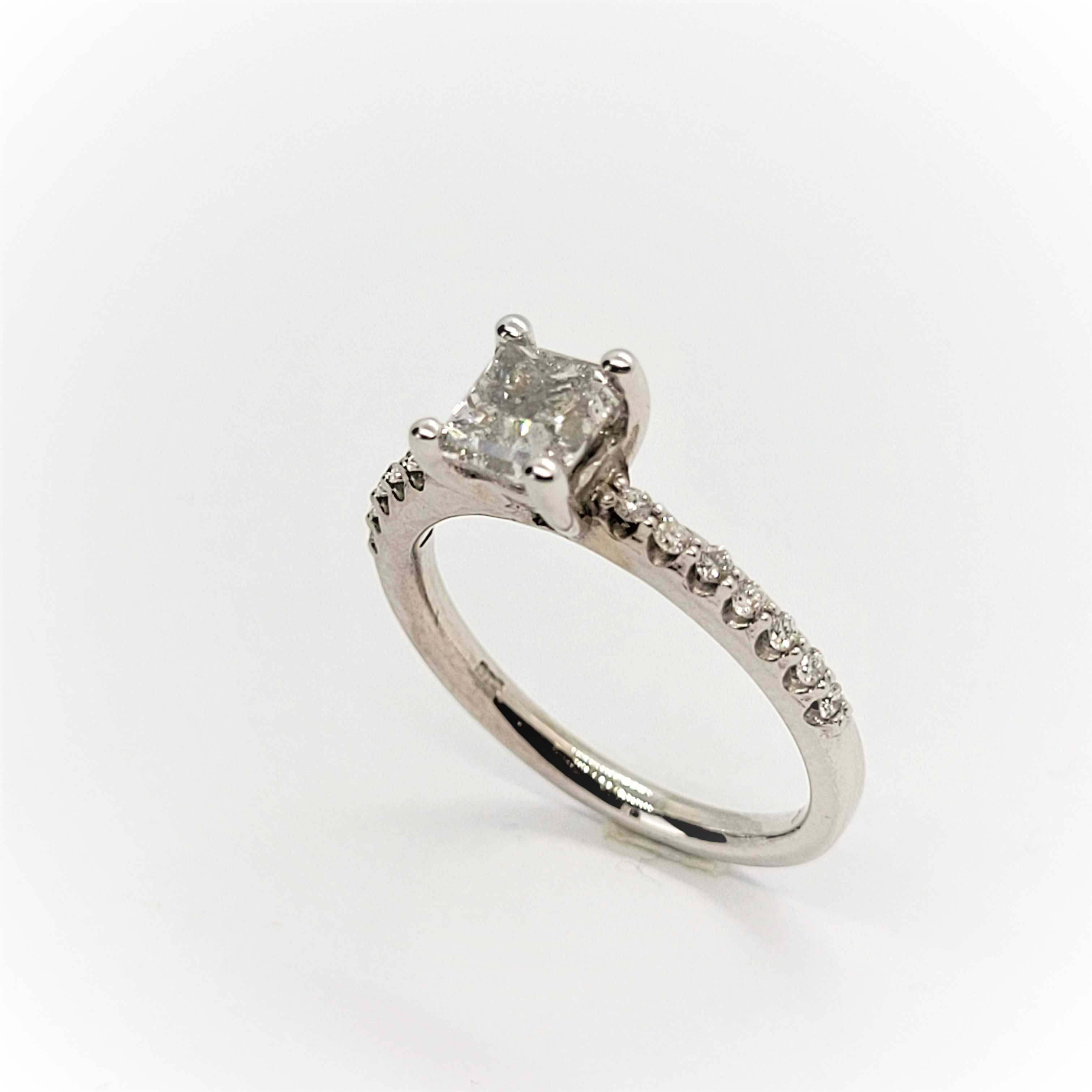 Pierścionek z diamentami 1,16 ct białe złoto pr. 585