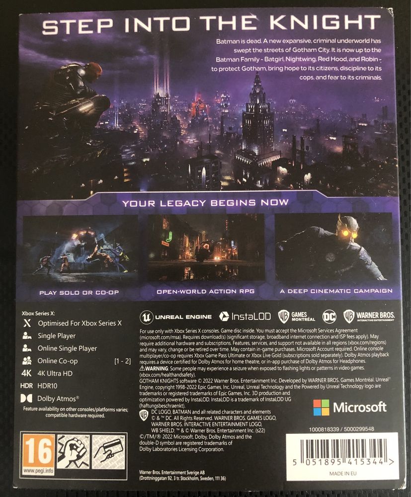 Gotham Knight Rycerze Gotham 2022 Xbox XSX Steelbook Polska wersja