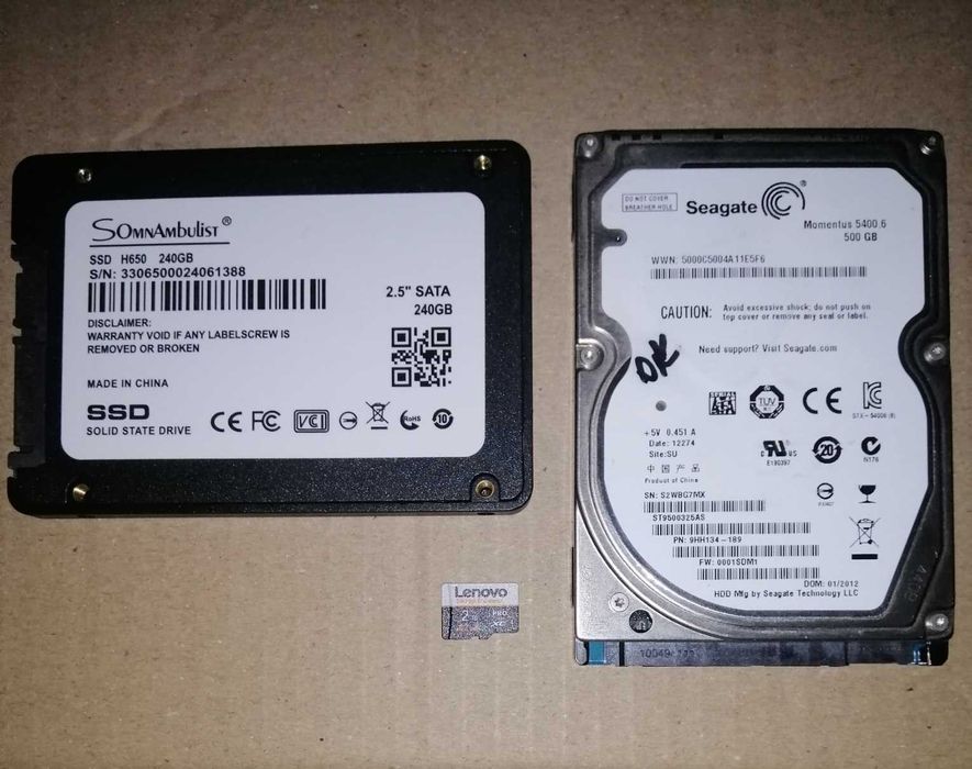 SSD 240GB + HDD 500GB + MicroSD 2TB Одним лотом!
