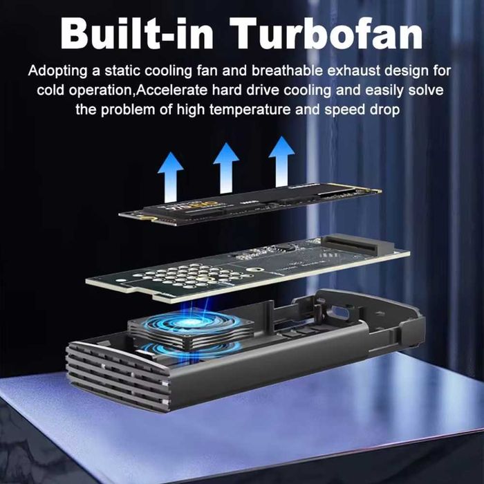 Зовнішня кишеня Onvian M15 20Gbps M.2 NVMe/SATA SSD - USB3.2 з кулером