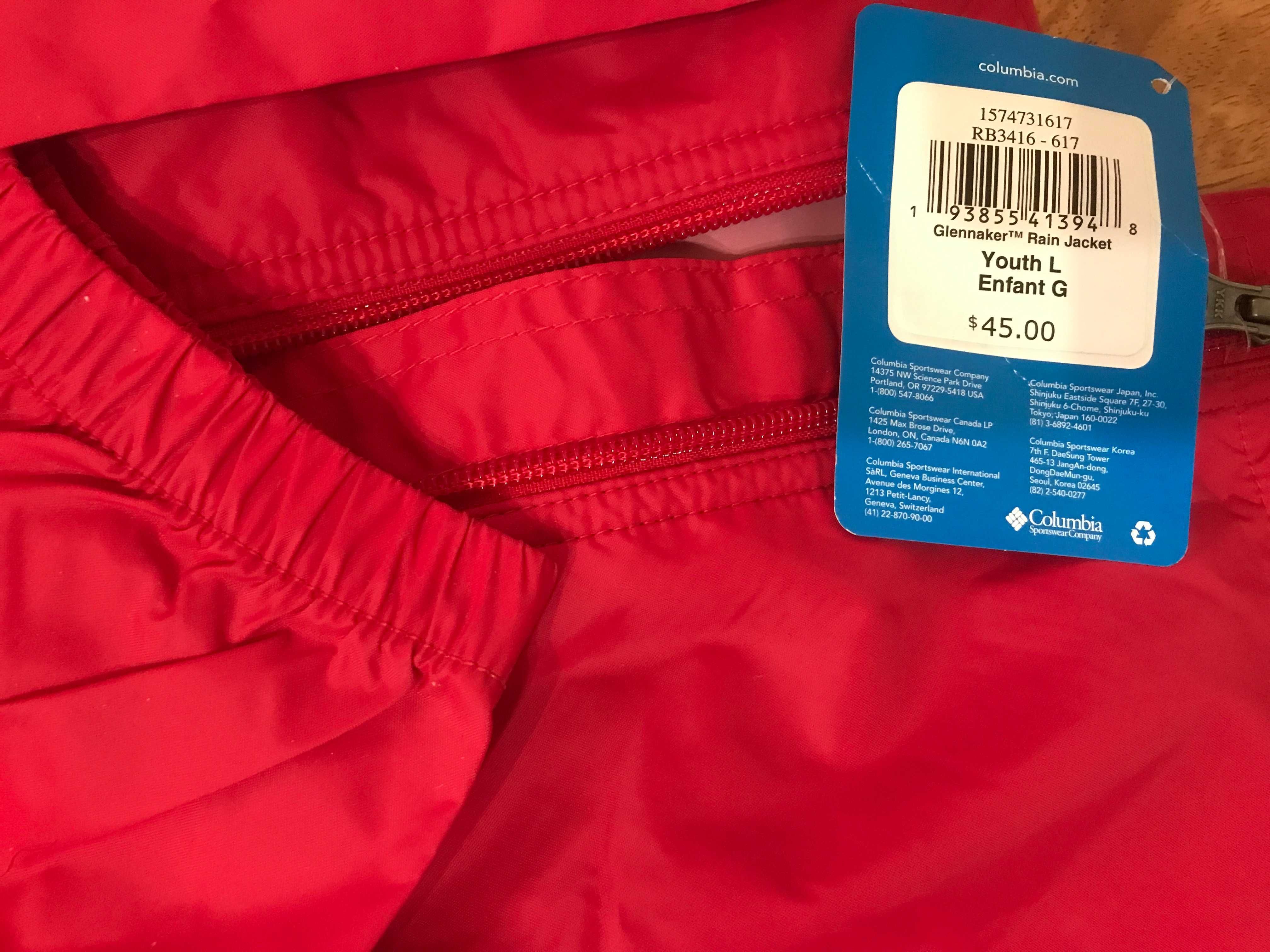 Куртка червона дощовик COLUMBIA для дівчинки підліток НОВА
